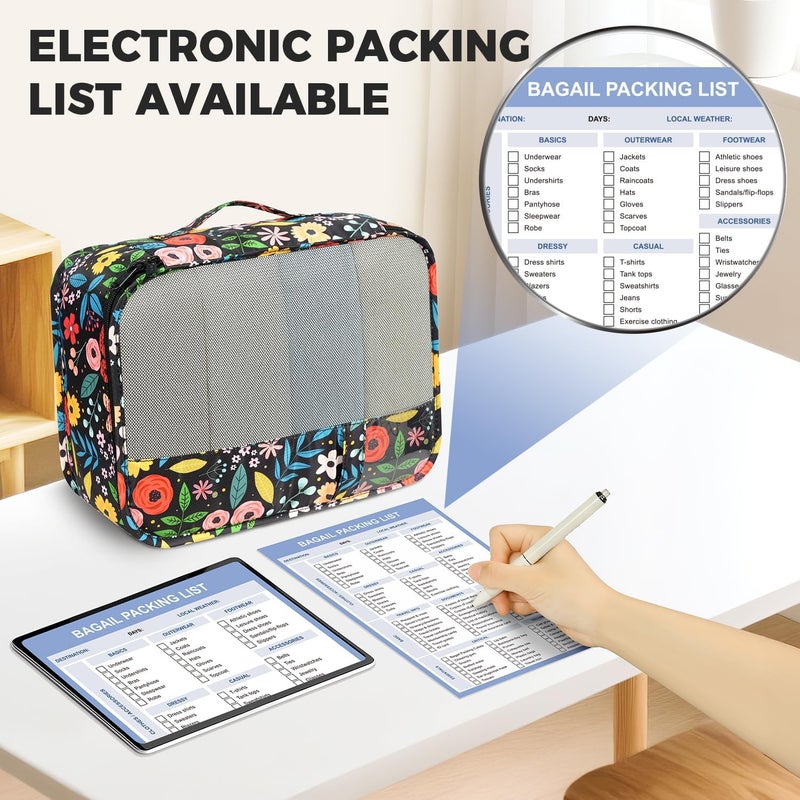 BAGAIL 9 Set Packing Cubes with Packing List Luggage Packing Organizers for Travel Accessories - Image 4